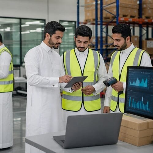 متدربون سعوديون يتعرفون على إدارة المخزون وسلاسل الإمداد داخل بيئة تدريبية في أكاديمية بوشا بالرياض