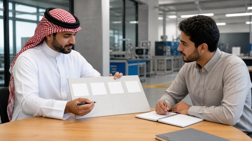 الاخبار 50 مرشد سعودي ومتقدم يراجعان خيارات مسارات مهنية داخل معهد تدريبي