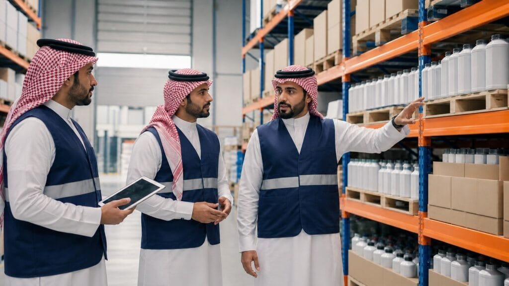 الاخبار 16 مدرب ومتدربان سعوديون يراجعون مستوى المخزون وتوقيت إعادة الطلب داخل مستودع حديث
