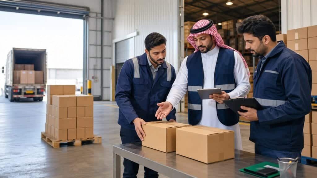 الاخبار 11 مدرب ومتدربان سعوديون يقارنون جودة شحنتين ويجمعون بيانات تقييم المورد داخل مستودع حديث